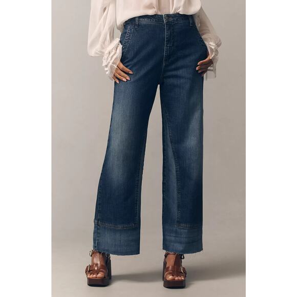 NWT Pilcro Tailored High-Rise Wide-Leg Blue Jeans - 26 waist - Picture 3 of 6